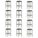 16 Piece Garden Bar Set with Cushions Poly Rattan Grey