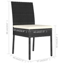 3 Piece Garden Dining Set Poly Rattan Black.