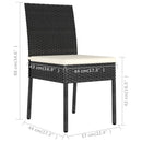 5 Piece Garden Dining Set Poly Rattan Black.