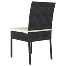 7 Piece Garden Dining Set Poly Rattan Black