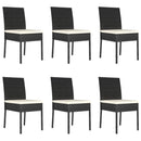 7 Piece Garden Dining Set Poly Rattan Black