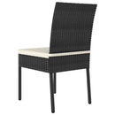 7 Piece Garden Dining Set Poly Rattan Black