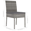 3 Piece Garden Dining Set Poly Rattan Grey.