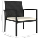 5 Piece Garden Dining Set Poly Rattan Black.