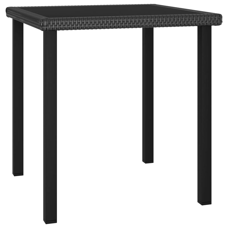 5 Piece Garden Dining Set Poly Rattan Black.