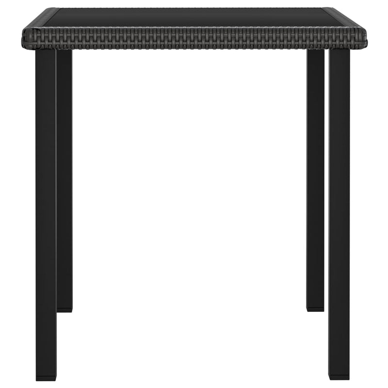 5 Piece Garden Dining Set Poly Rattan Black.