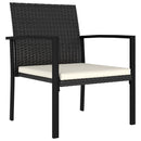 5 Piece Garden Dining Set Poly Rattan Black.
