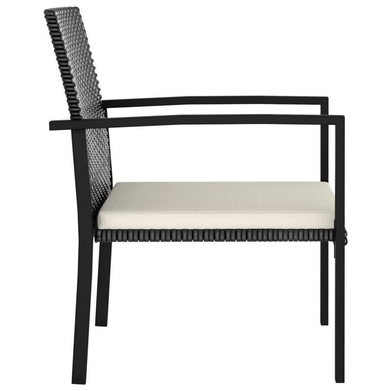 5 Piece Garden Dining Set Poly Rattan Black.