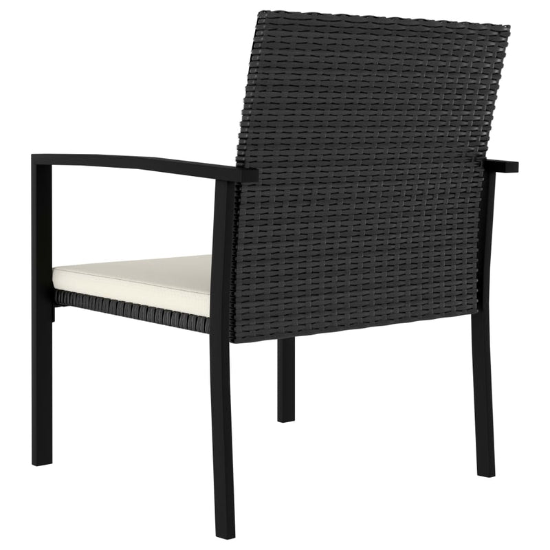 5 Piece Garden Dining Set Poly Rattan Black.