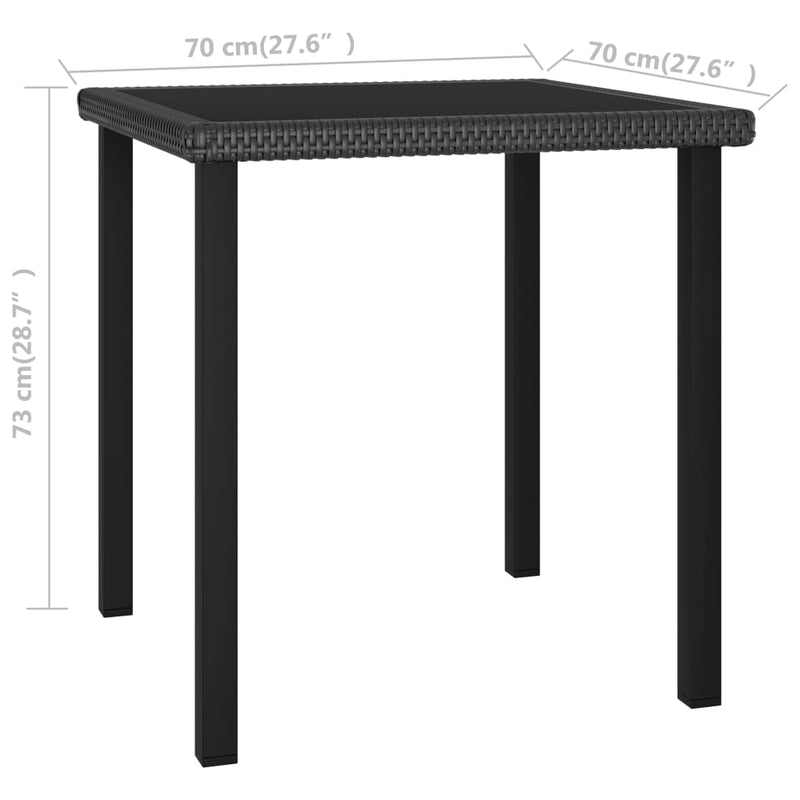 5 Piece Garden Dining Set Poly Rattan Black.