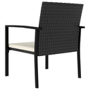 5 Piece Garden Dining Set Poly Rattan Black