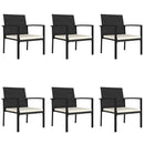 7 Piece Garden Dining Set Poly Rattan Black