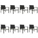 9 Piece Garden Dining Set Poly Rattan Black