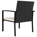 9 Piece Garden Dining Set Poly Rattan Black