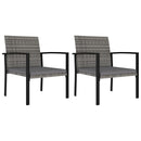 3 Piece Garden Dining Set Poly Rattan Grey
