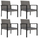 5 Piece Garden Dining Set Poly Rattan Grey
