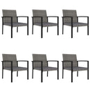 7 Piece Garden Dining Set Poly Rattan Grey