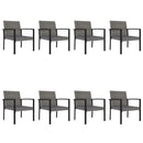 9 Piece Garden Dining Set Poly Rattan Grey