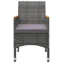 3 Piece Garden Dining Set Grey