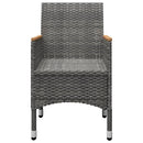 3 Piece Garden Dining Set Grey