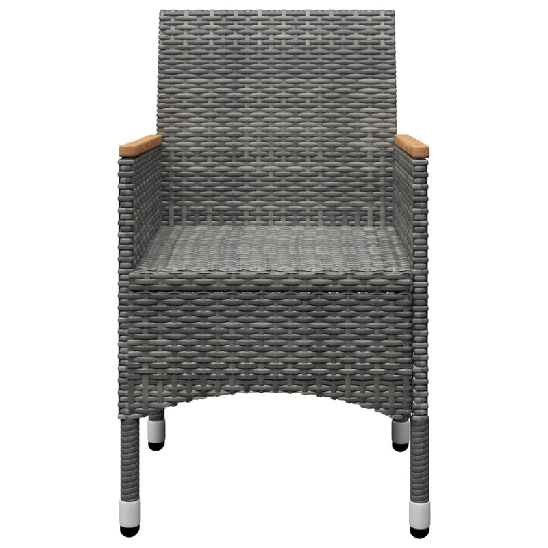 3 Piece Garden Dining Set Grey