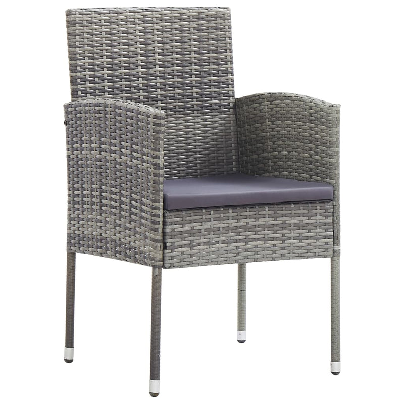 3 Piece Garden Dining Set Grey