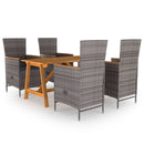 5 Piece Garden Dining Set Grey