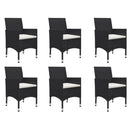 7 Piece Garden Dining Set Black
