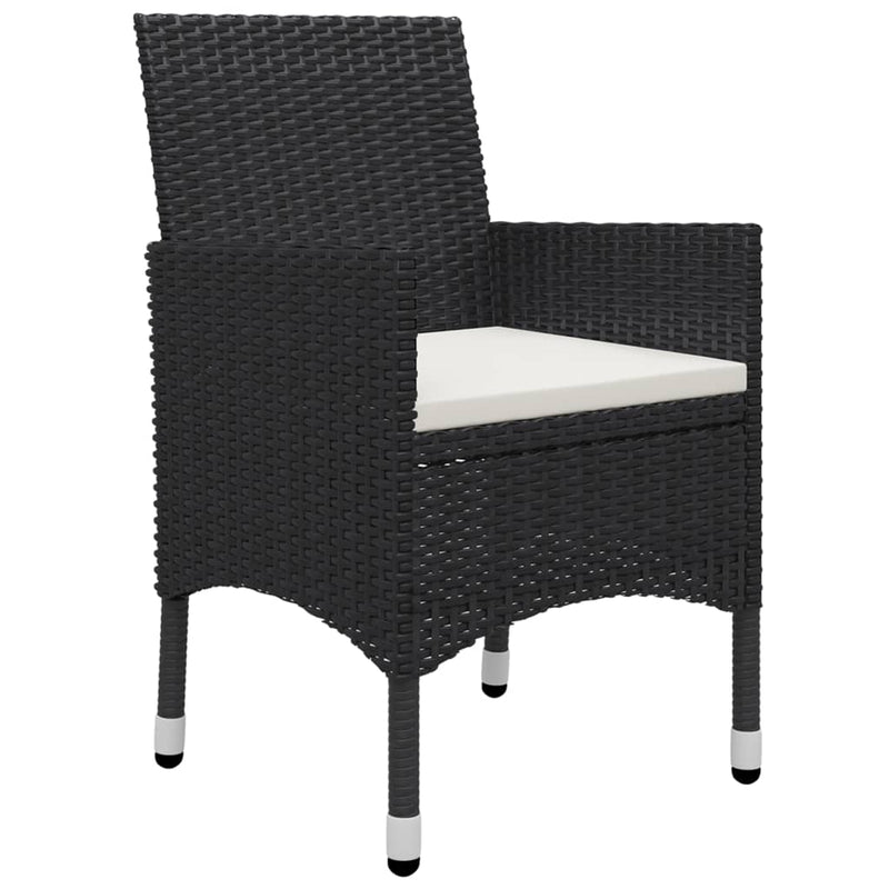 7 Piece Garden Dining Set Black