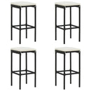 5 Piece Garden Bar Set with Cushions Black