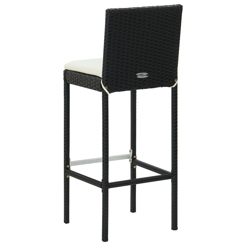 5 Piece Garden Bar Set with Cushions Black.