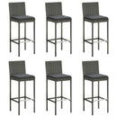 7 Piece Garden Bar Set with Cushions Black
