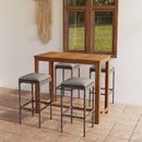 5 Piece Garden Bar Set with Cushions Grey