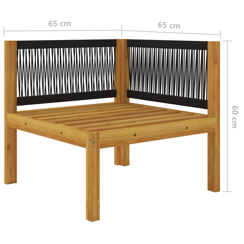 2-seater Garden Bench with Cushions Solid Acacia Wood