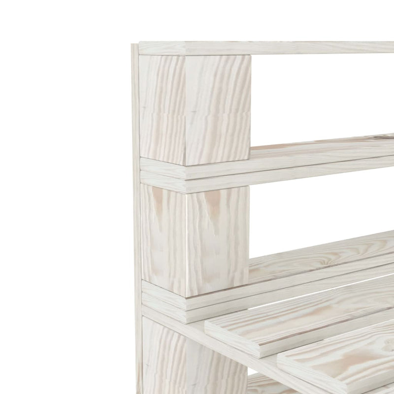 7 Piece Garden Pallet Lounge Set Wood White