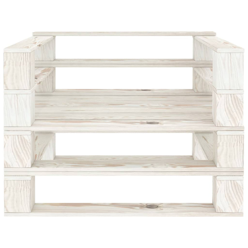 7 Piece Garden Pallet Lounge Set Wood White