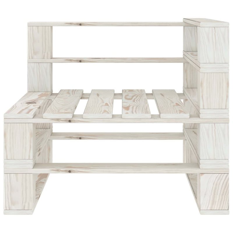 6 Piece Garden Pallet Lounge Set Wood White