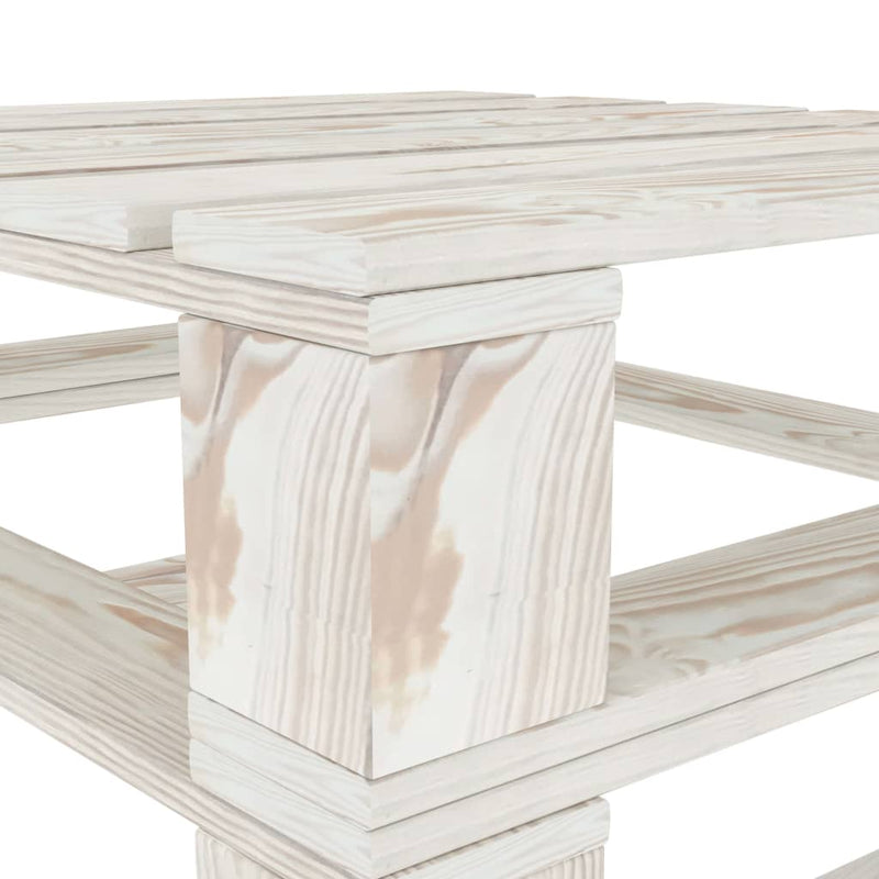 6 Piece Garden Pallet Lounge Set Wood White