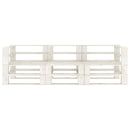Garden Pallet Sofa White 3-Seater Wood