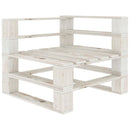 Garden Pallet Sofa White 3-Seater Wood