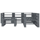 6 Piece Garden Pallet Lounge Set Wood Grey