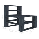 6 Piece Garden Pallet Lounge Set Wood Grey