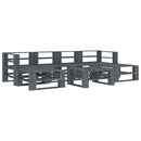 7 Piece Garden Pallet Lounge Set Wood Grey