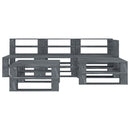 5 Piece Garden Pallet Lounge Set Wood Grey