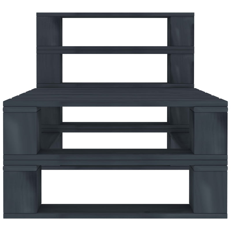 4 Piece Garden Pallet Lounge Set Wood Grey