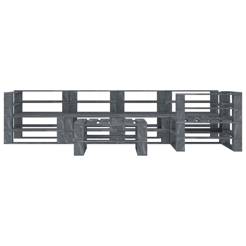 6 Piece Garden Pallet Lounge Set Wood Grey