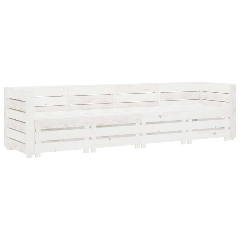 Garden 4-Seater Pallet Sofa Wood White