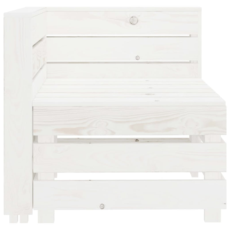 Garden 3-Seater Pallet Sofa Wood White