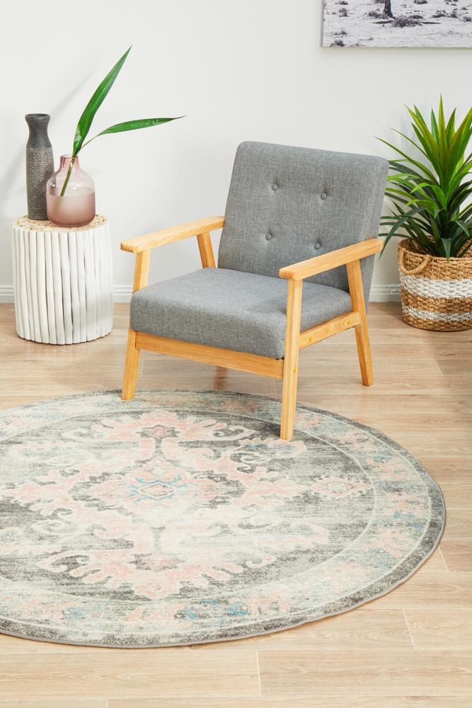 Boulevard Round Rug - Grey.
