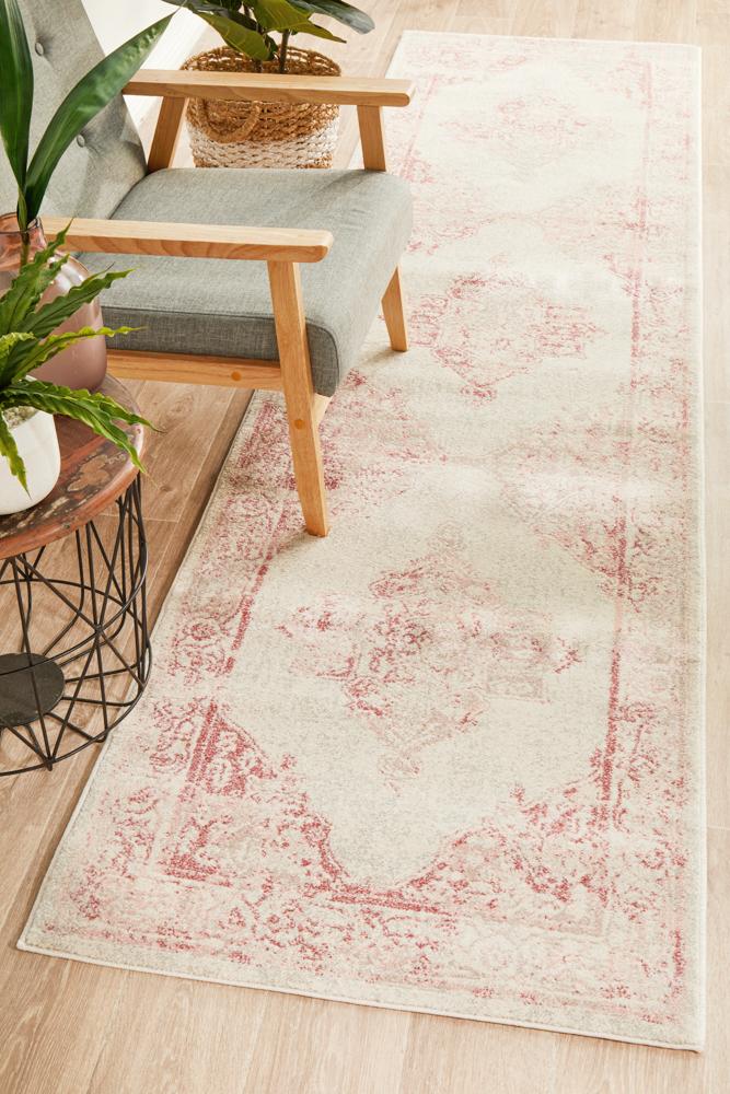 Boulevard Runner Rug - Rose.